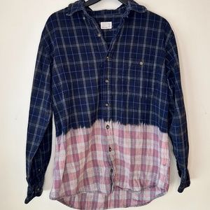Urban Outfitters Blue and Pink Plaid Button Down Shirt